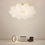 Contemporary Creative Floral Iron PVC LED Semi-Flush Mount Ceiling Light For Living Room