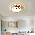 Lumendat Childlike Cartoon Chick Acrylic Round LED Kids Flush Mount Ceiling Light Lumendat