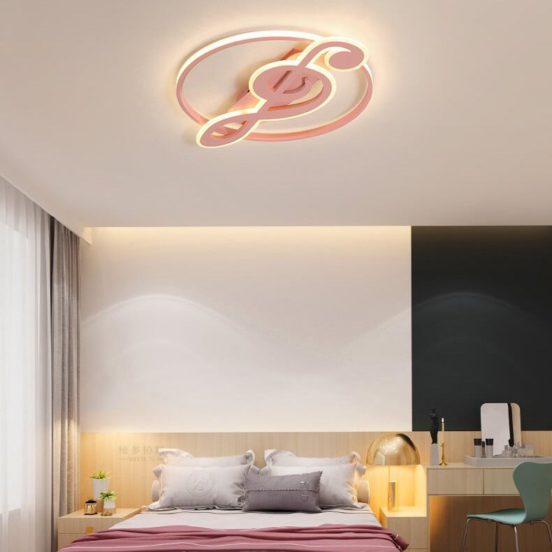 Nordic Creative Music Notes Design LED Flush Mount Ceiling Light BulbSquare