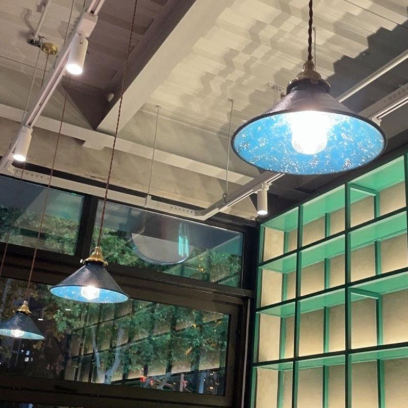 Contemporary Industrial Cone Iron Copper 1-light Pendant Light for Living Room