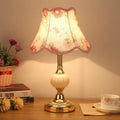 Nordic Vintage Floral Glass Fabric 1-Light Table Lamp Lumendat