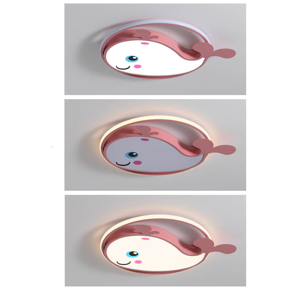 Lumendat Cartoon Creative Dolphin Circle LED Kids Flush Mount Ceiling Light Lumendat