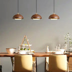 Nordic Minimalist Solid Wood Dome Glass Lampshade LED Pendant Light BulbSquare