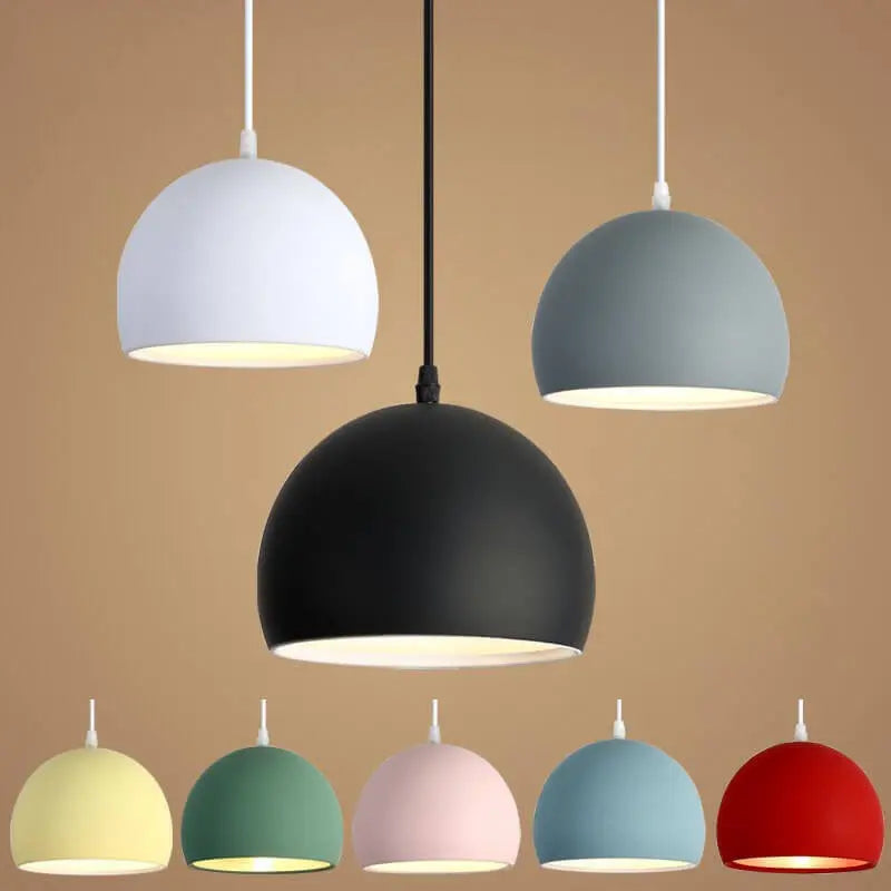 Modern Solid Color Round Head Iron 1-light Pendant Light Lumendat