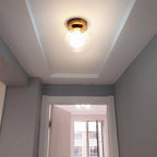 Modern Simple Glass Round Ball 1-Light Semi-Flush Mount Ceiling Light Lumendat