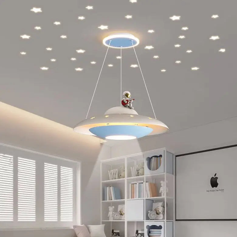 Modern Creative Flying Saucer Space Astronaut Children LED Chandelier Lumendat