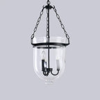 Traditional Rustic Round Glass Bucket Iron Candelabra 3-light Chandelier for Living Room Lumendat
