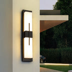 Outdoor Minimalist Rectangular Stainless Steel Acrylic LED Waterproof Wall Sconce Lamp Lumendat