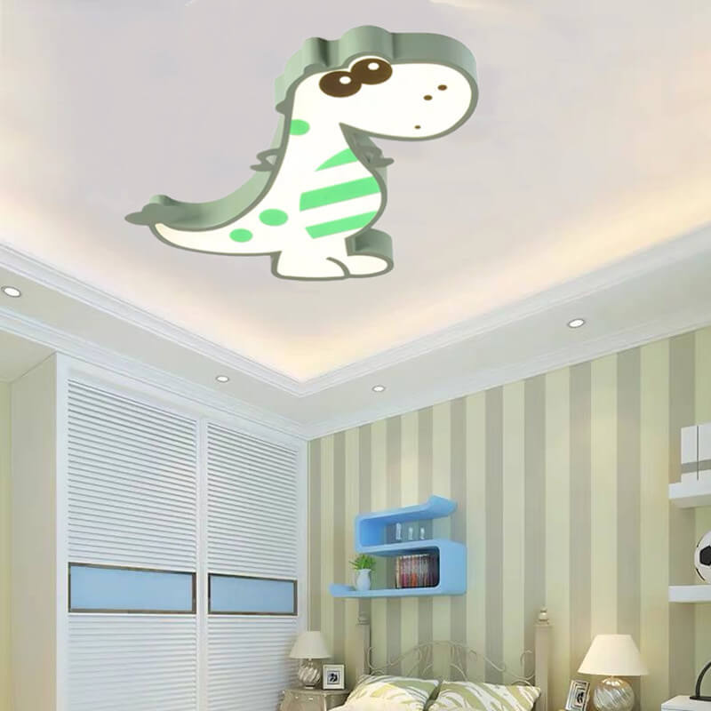 Lumendat Modern Children's Cartoon Dinosaurs Iron Acrylic LED Flush Mount Ceiling Light Lumendat
