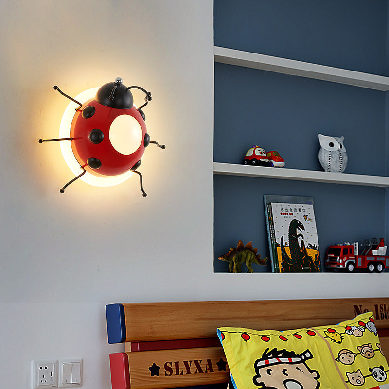 Lumendat Contemporary Creative Cartoon Beetle Acrylic LED Kids Wall Sconce Lamp For Bedroom Lumendat
