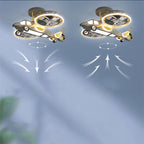 Lumendat Contemporary Creative Hardware Kids Aircraft LED Downrods Ceiling Fan Light For Bedroom Lumendat