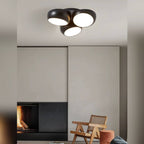 Scandinavian Modern Minimalist Iron Plastic Round LED Semi-flush Mount Ceiling Light BulbSquare