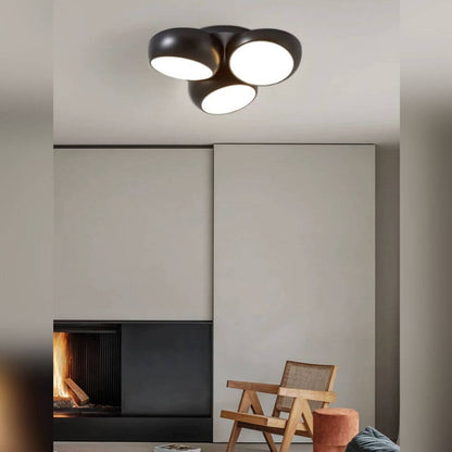 Scandinavian Modern Minimalist Iron Plastic Round LED Semi-flush Mount Ceiling Light