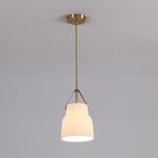 Japanese Light Luxury Ceramic Copper Round Mouth 1-light Pendant Light