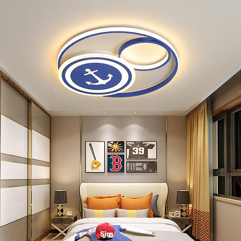 Lumendat Cartoon Creative Rudder Nautical LED Flush Mount Ceiling Light Lumendat