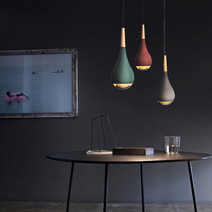 Nordic Industrial Water Drop Shape Cement LED Pendant Light