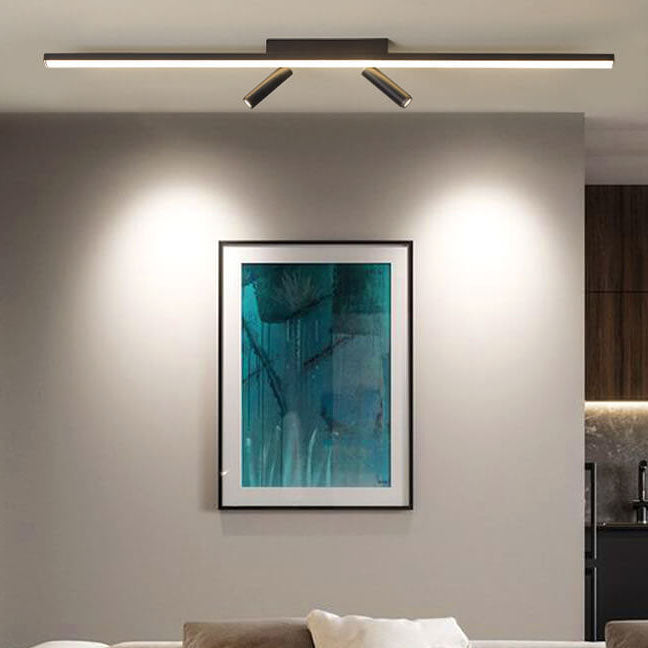 Nordic Minimalist Acrylic Long Strip Track Spotlight LED Flush Mount Ceiling Light Lumendat