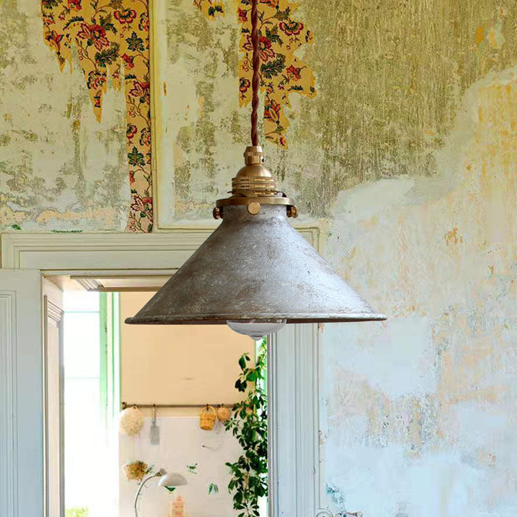 Contemporary Industrial Cone Iron Copper 1-light Pendant Light for Living Room