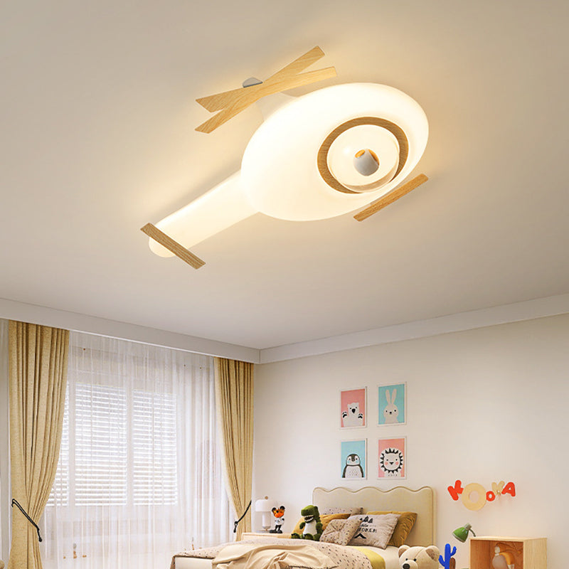 Lumendat Modern Minimalist Kids Airplane Iron PE LED Flush Mount Ceiling Light For Bedroom Lumendat