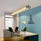 Contemporary Industrial Long Metal Acrylic 1/2 Light Island Light Chandelier for Dining Room Lumendat