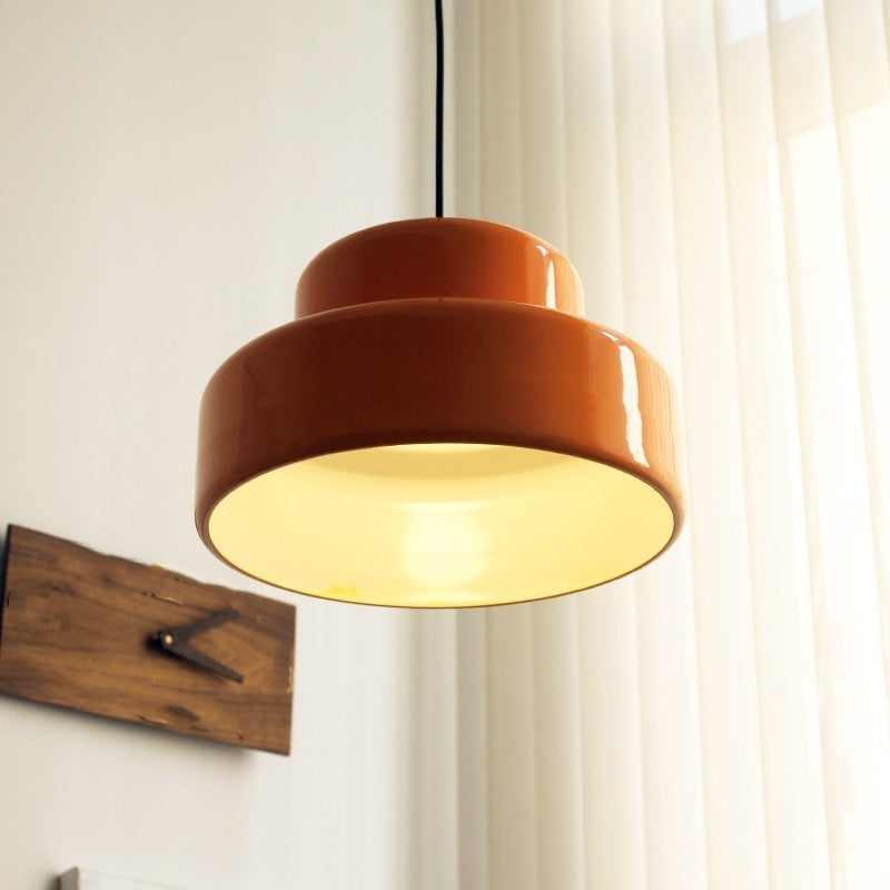 Contemporary Scandinavian Double Round Iron 1-light Pendant Light for Living Room BulbSquare