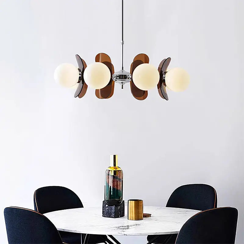 Modern Mid-century Acrylic Magic Bean Glass Shade 3/5/6/8-light Chandelier for Living Room BulbSquare