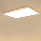 Modern Minimalist Solid Wood Acrylic Square Rectangle LED Flush Mount Ceiling Light for Living Room BulbSquare