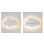 Nordic Creative Clouds Iron Emoji LED Kids Wall Sconce Lamp