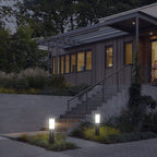 Modern Cylindrical Stainless Steel Waterproof Solar Outdoor Lawn LED Garden Ground Insert Landscape Light Lumendat