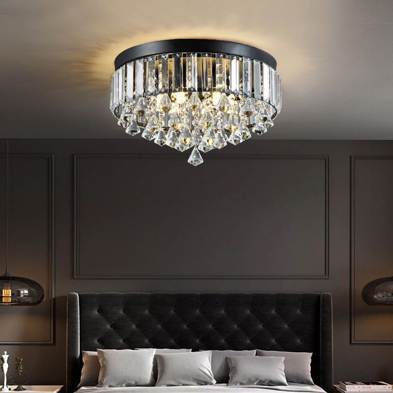 Modern Luxury Round Iron Crystal Beads 6/9-Light Flush Mount Ceiling Light For Living Room Lumendat