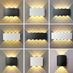 Modern Minimalist Waterproof Cylinder Rectangular Aluminium Iron Acrylic LED Wall Sconce Lamp For Outdoor Patio