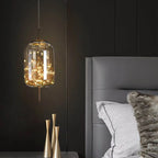Contemporary Scandinavian Cylinder Oval Glass 1-light Pendant Light for Bedroom Lumendat