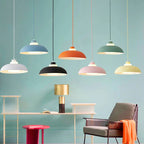 Modern Solid Color Macaron Acrylic Aluminum 1-light Pendant Light BulbSquare