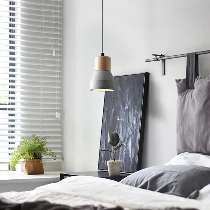 Nordic Cement Tapered 1-light Mini LED Pendant Light BulbSquare