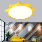 Lumendat Modern Children's Sun Iron Acrylic Frosted LED Flush Mount Ceiling Light Lumendat