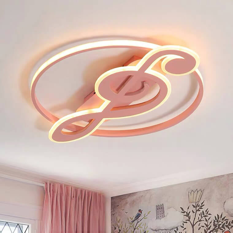 Nordic Creative Music Notes Design LED Flush Mount Ceiling Light BulbSquare