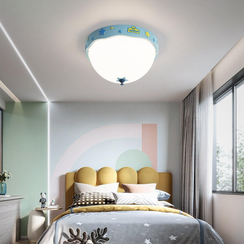 Lumendat Contemporary Creative Acrylic Cartoon Semicircle LED Flush Mount Ceiling Light For Bedroom Lumendat