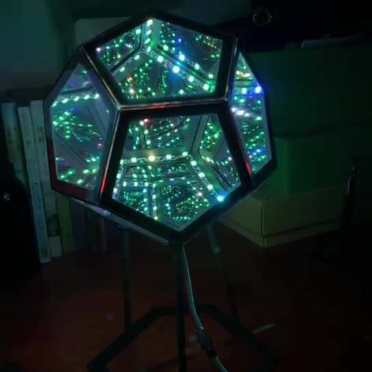 Infinity Dodecahedron LED Night Light Art Table Lamp Lumendat