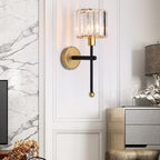 Modern Light Luxury Crystal Long Arm 1-Light Wall Sconce Lamp Lumendat