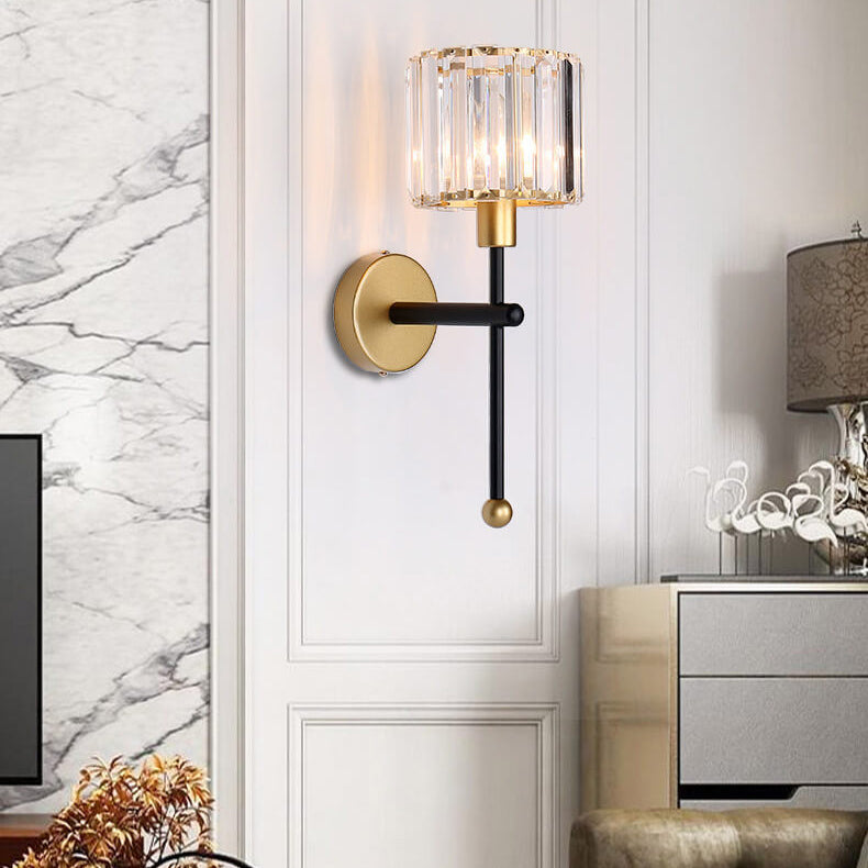 Modern Light Luxury Crystal Long Arm 1-Light Wall Sconce Lamp Lumendat