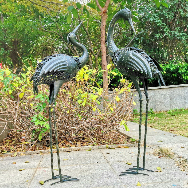 Contemporary Creative Iron Animal Crane LED Solar Waterproof Lawn Landscape Light For Outdoor Patio Lumendat