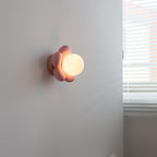 Modern Creative Flowers Shape Glass Ceramic 1-Light Kids Wall Sconce Lamp Lumendat