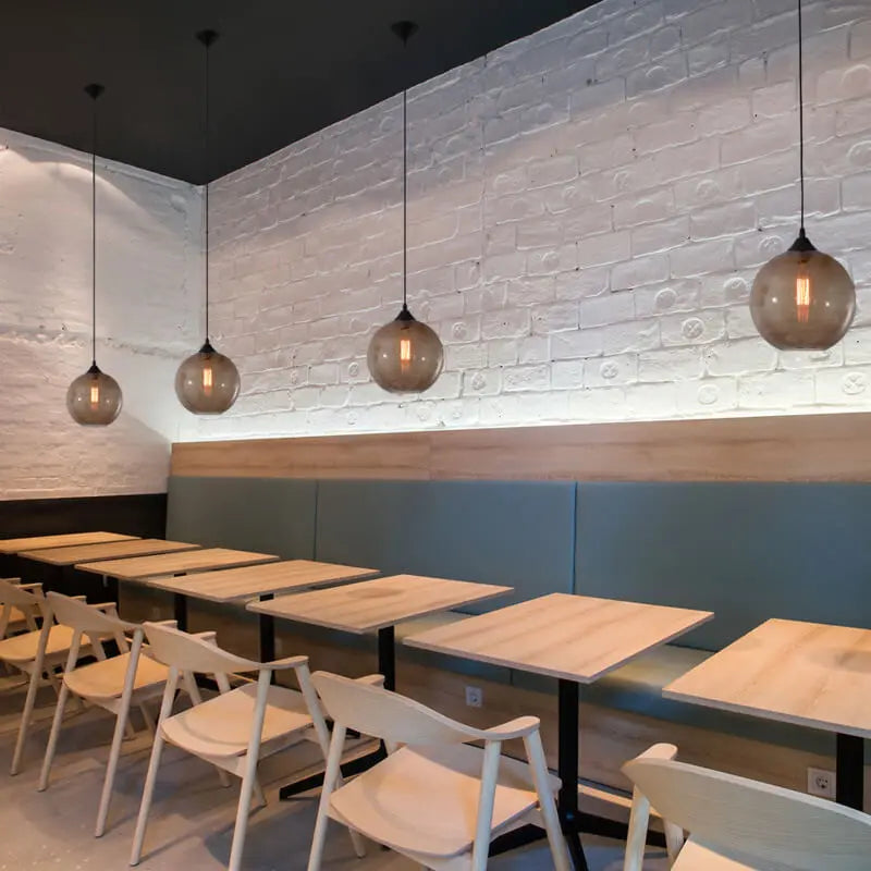 Nordic Minimalist Stained Round Glass 1-light Pendant Light Lumendat