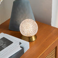 Modern Light Luxury Round Ball Iron Acrylic USB LED Ambient Table Lamp Lumendat