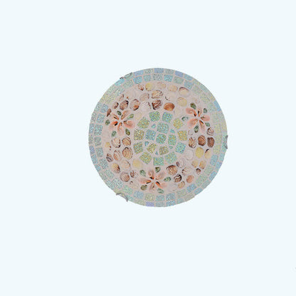 Tiffany Creative Mosaic Shells 1-light Flush Mount Ceiling Light