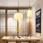 Japanese Minimalist Log Wood Strip Glass Jar 1/2/3 Light Island Light Chandelier Lumendat