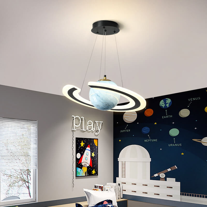 Lumendat Modern Creative Space Planet Circle Kids LED Chandelier Lumendat