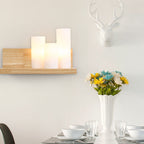 Japanese Minimalist Cylindrical Wooden Glass 1-Light Wall Sconce Lamp Lumendat