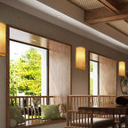 Traditional Japanese Weaving Semicircular Cylinder Bamboo 2-Light Wall Sconce Lamp For Bedside