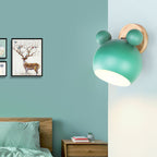 Lumendat Nordic Cartoon Bear Dome 1-Light Kids Wall Sconce Lamp Lumendat
